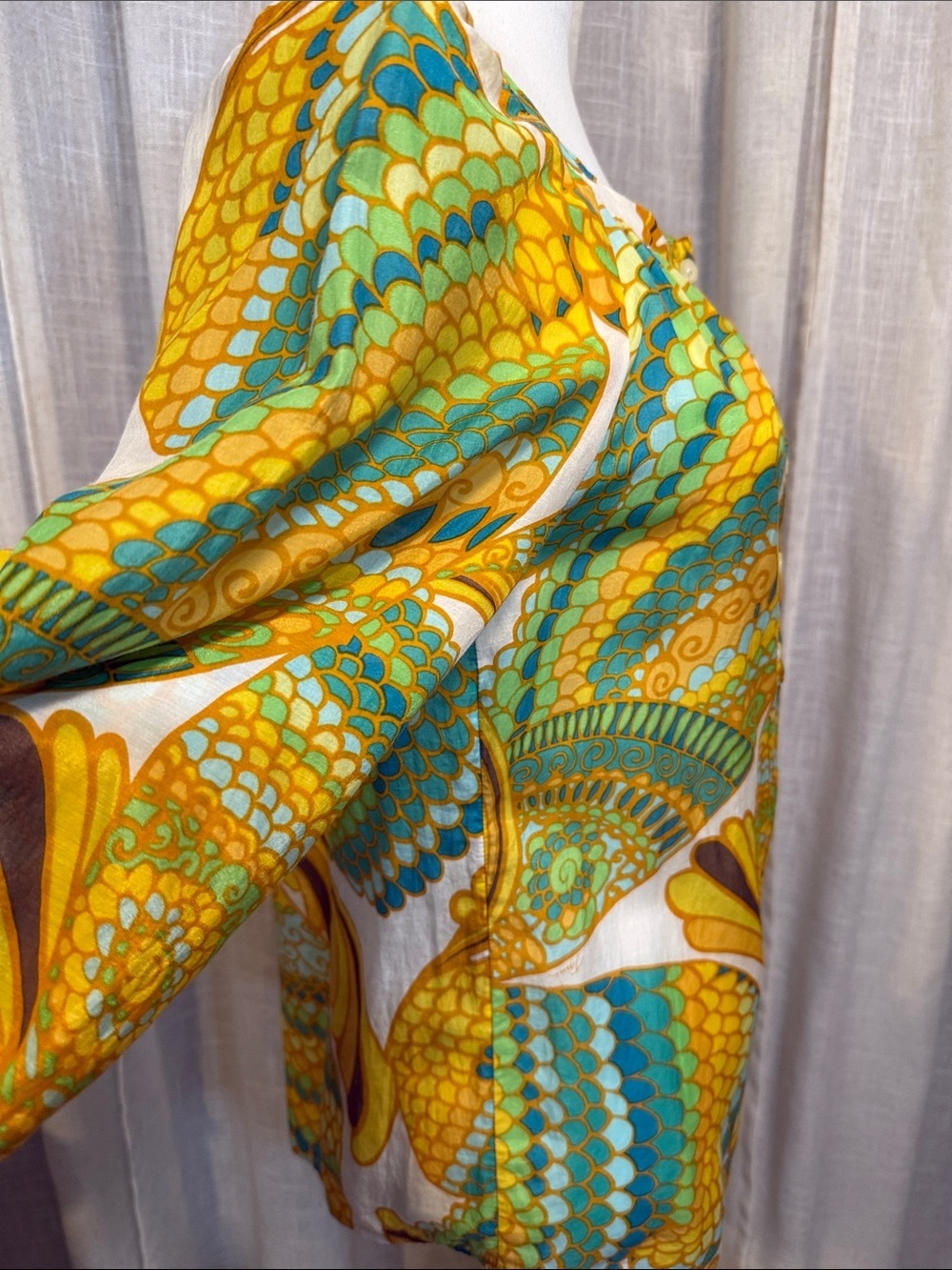 Banana Republic Trina Turk Summer 2012 Silk Blend Tunic Blouse Size 4 - Picture 4 of 14
